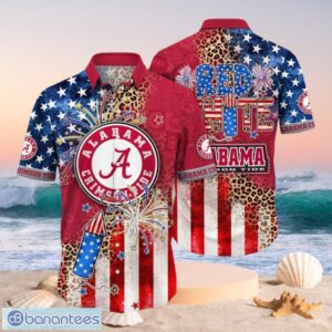 NCAA Alabama Crimson Tide Logo Design Flag America Independence Day Hawaii Shirt Full Over Print Product Photo 1