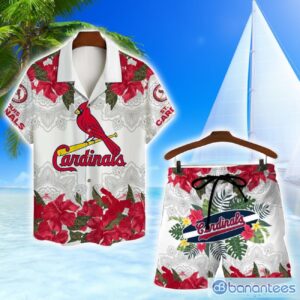 St. Louis Cardinals MLB Summer Flower Pattern Tropical Hawaiian Shirt And Shorts Product Photo 1