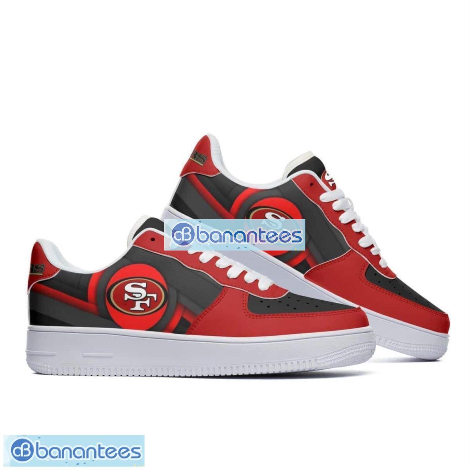 san francisco 49ers air force 1 shoes team sneakers men women sneakers 1 image San Francisco 49ers Air Force 1 Shoes Team Sneakers Men Women Sneakers Product Photo 2