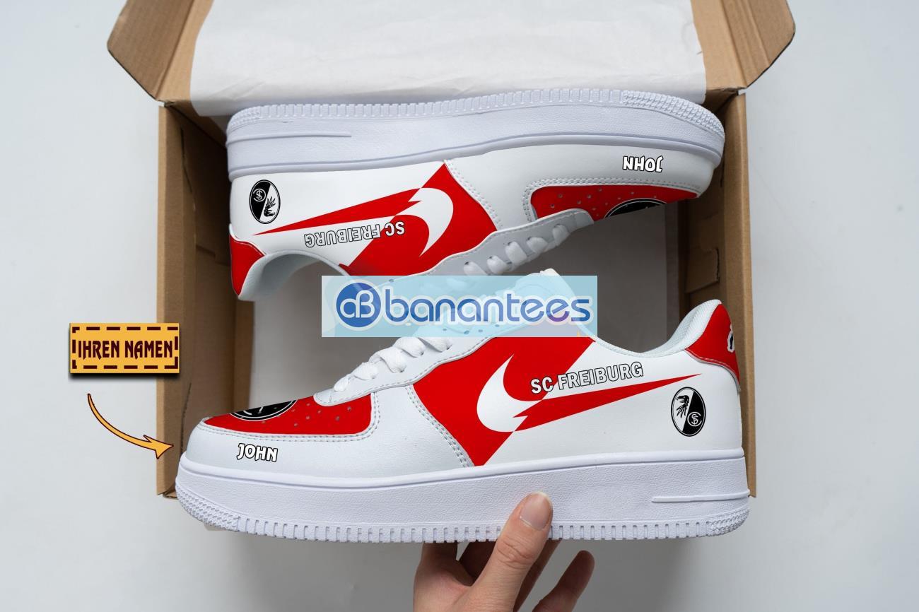 sc freiburg ii air force shoes custom name gift for fans af1 sneakers image SC Freiburg II Air Force Shoes Custom Name Gift For Fans AF1 Sneakers Product Photo 1