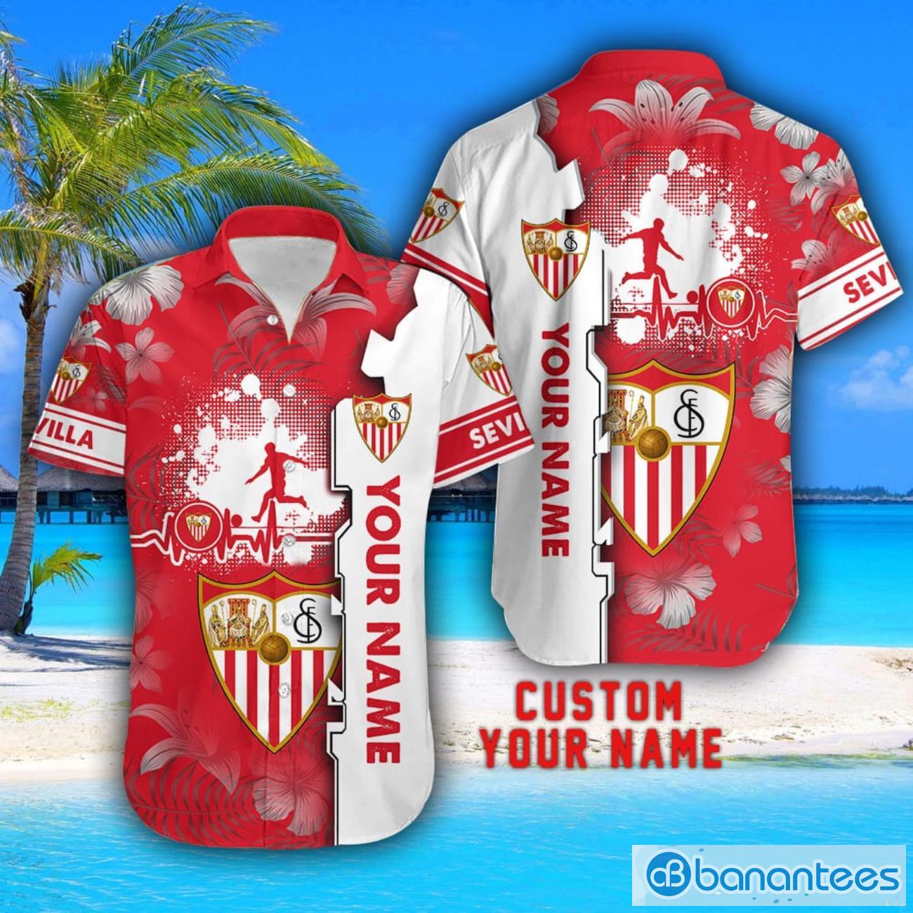 sevilla tropical combo hawaiian shirt and shorts personalized name for fans 1 image Sevilla Tropical Combo Hawaiian Shirt And Shorts Personalized Name For Fans Product Photo 2