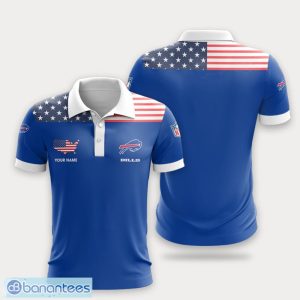 Buffalo Bills Flag Pattern And Sport Team Logo 3D Polo Shirt Custom Name For Fans Product Photo 1