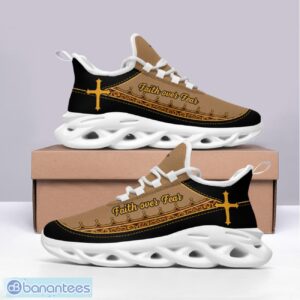 Jesus Faith Over Fear Clunky Max Soul Shoes Vintage Pattern Running Sneakers Product Photo 2
