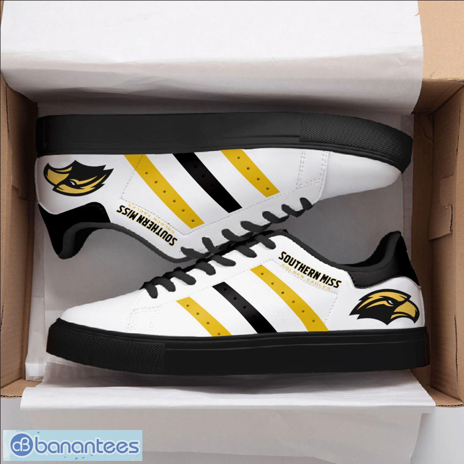 southern miss golden eagles football low top skate shoes for men and women trending shoes 1 image Southern Miss Golden Eagles Football Low Top Skate Shoes For Men And Women Trending Shoes Product Photo 2