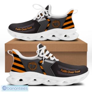 Jesus Faith Over Fear Clunky Max Soul Shoes Orange Striped Running Sneakers Product Photo 1