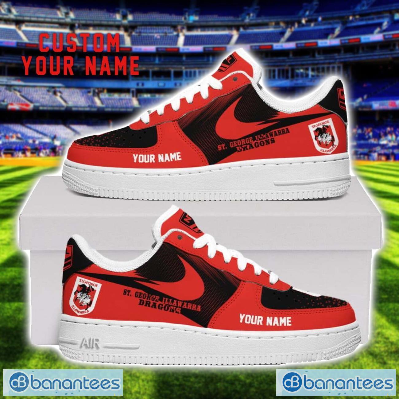 st george illawarra dragons air force shoes sneakers for men women gift custom name image St. George Illawarra Dragons Air Force Shoes Sneakers For Men Women Gift Custom Name Product Photo 1