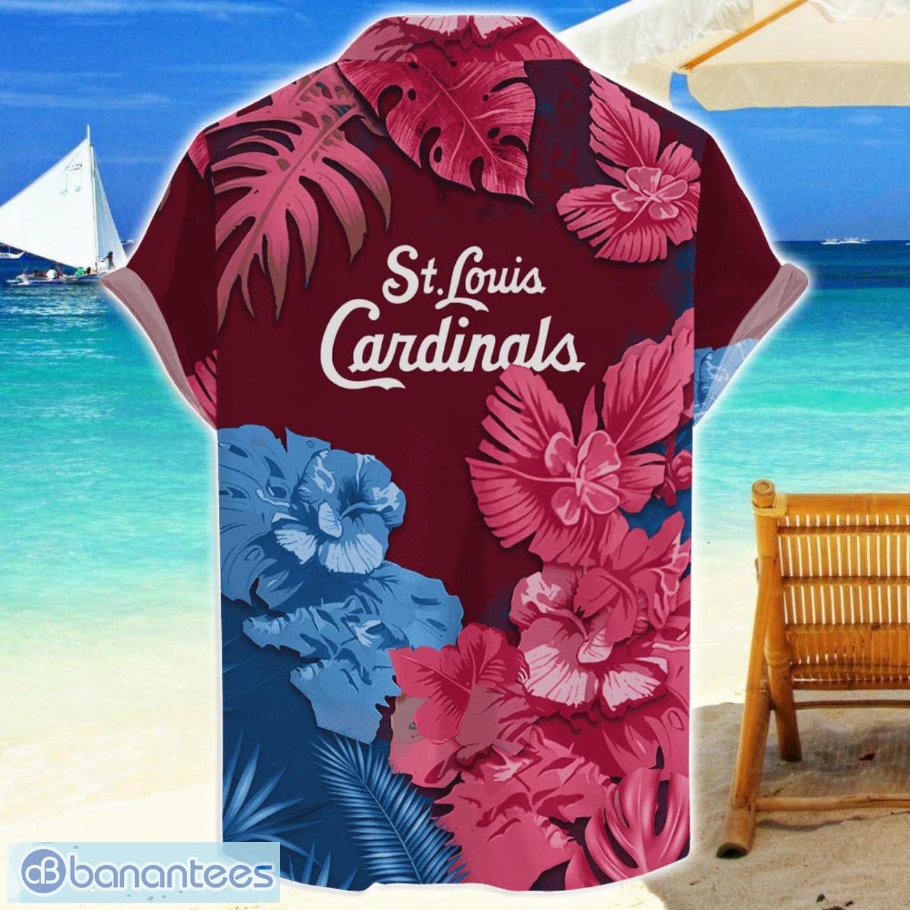 st louis cardinals skull flower hawaiian shirt mlb halloween gift for sports fans 1 image St Louis Cardinals Skull Flower Hawaiian Shirt MLB Halloween Gift For Sports Fans Product Photo 2