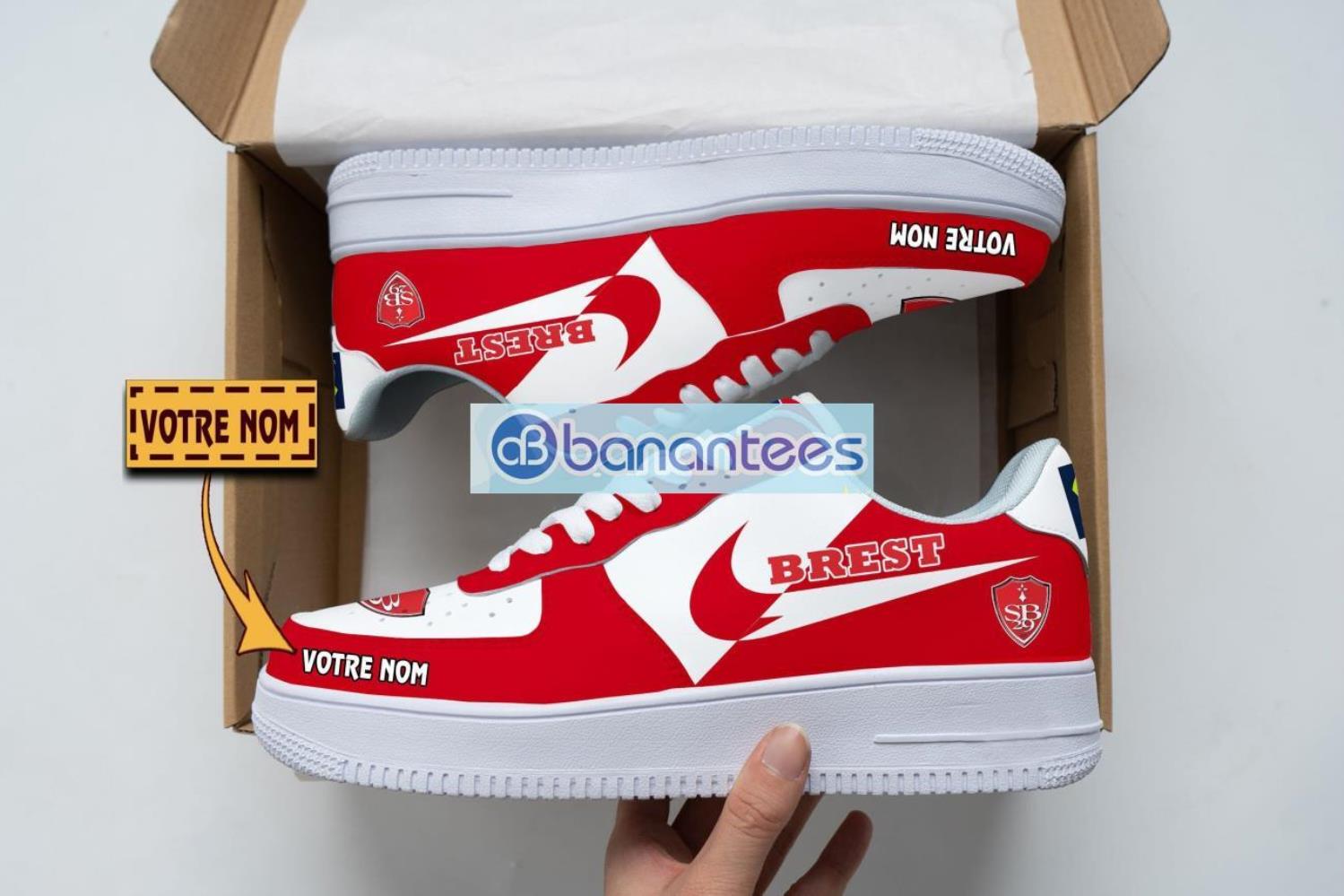 stade brestois 29 air force shoes custom name gift for fans af1 sneakers image Stade Brestois 29 Air Force Shoes Custom Name Gift For Fans AF1 Sneakers Product Photo 1