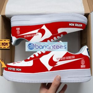 Stade de Reims Air Force Shoes Custom Name Gift For Fans AF1 Sneakers Product Photo 1