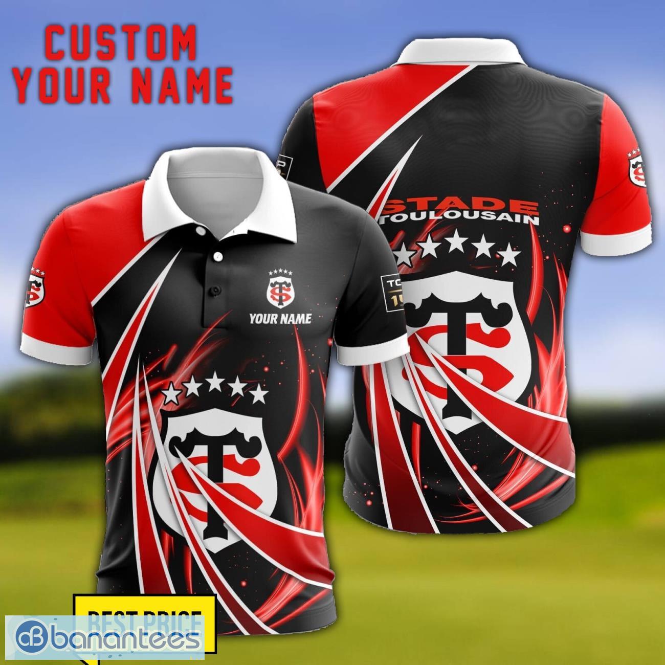 stade toulousain personalized name 3d polo shirt gift for sport golf lover image Stade Toulousain Personalized Name 3D Polo Shirt Gift For Sport Golf Lover Product Photo 1