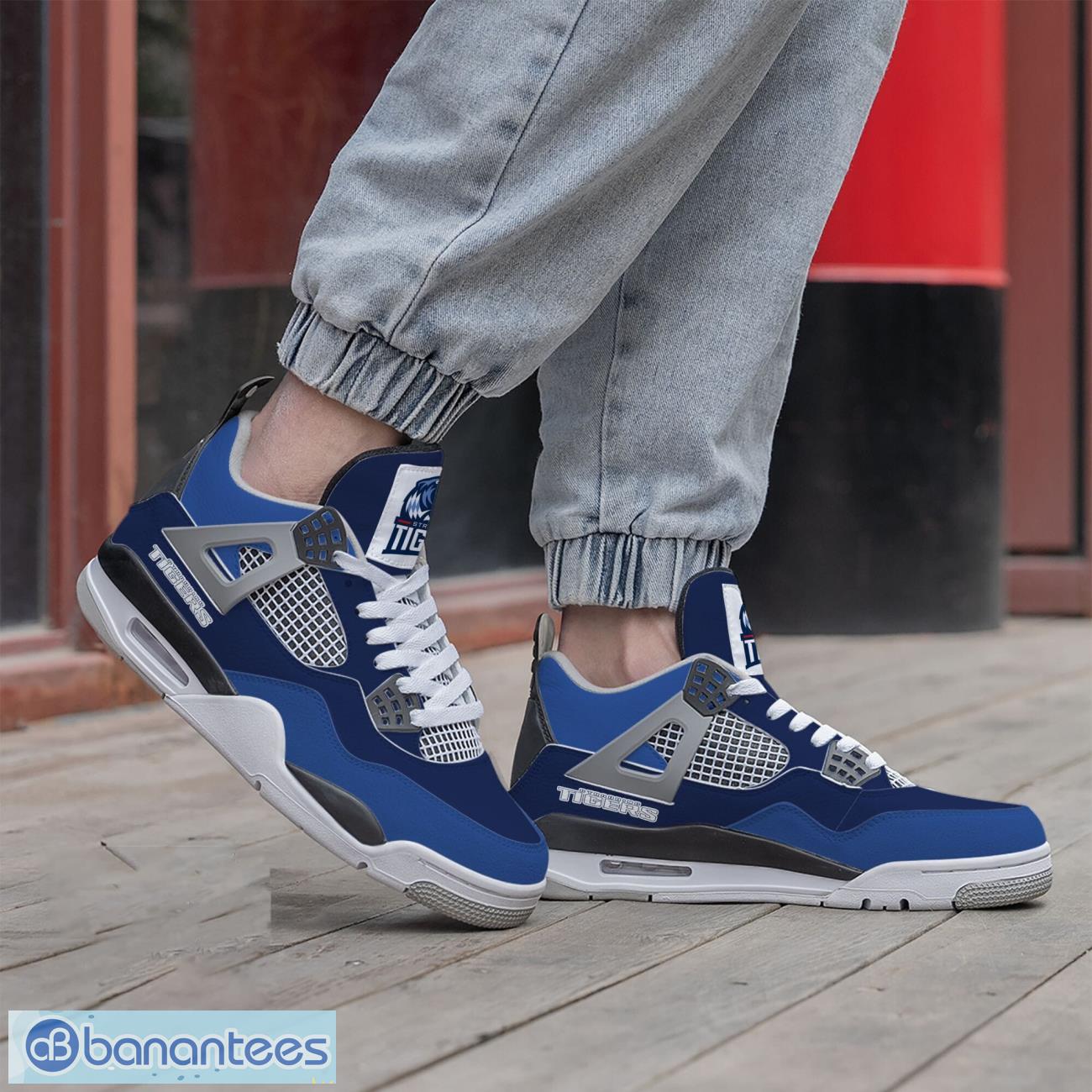 straubing tigers air jordan 4 shoes men and women sneakers gift 1 image Straubing Tigers Air Jordan 4 Shoes Men And Women Sneakers Gift Product Photo 2