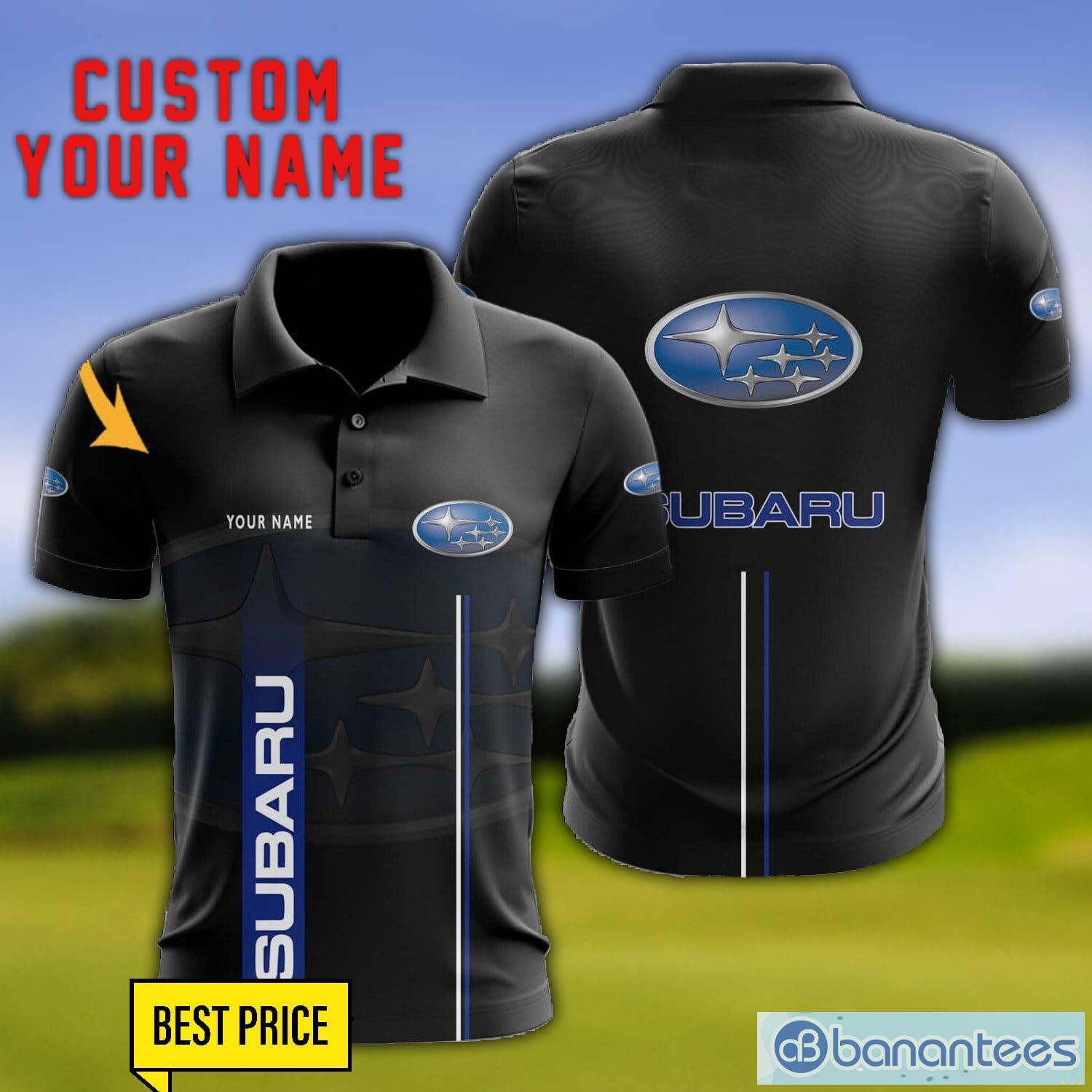subaru 3d polo shirt personalized name for fans black polo shirt image Subaru 3D Polo Shirt Personalized Name For Fans Black Polo Shirt Product Photo 1