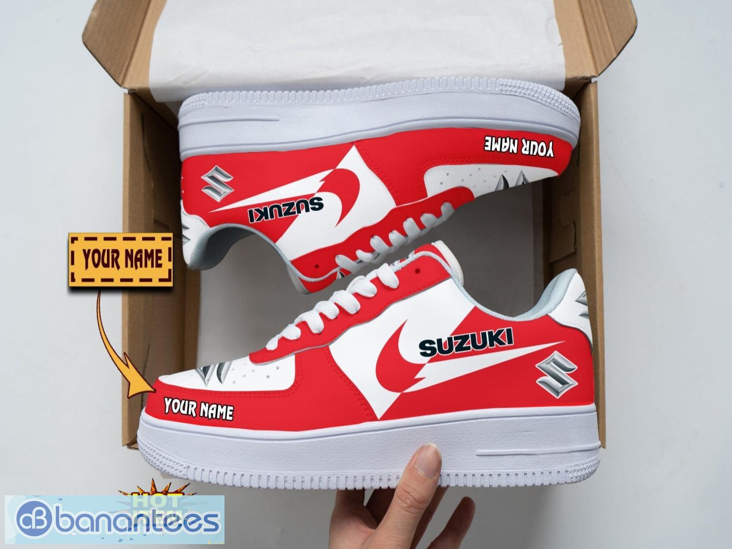 suzuki air force shoes custom name gift for fans af1 sneakers image Suzuki Air Force Shoes Custom Name Gift For Fans AF1 Sneakers Product Photo 1