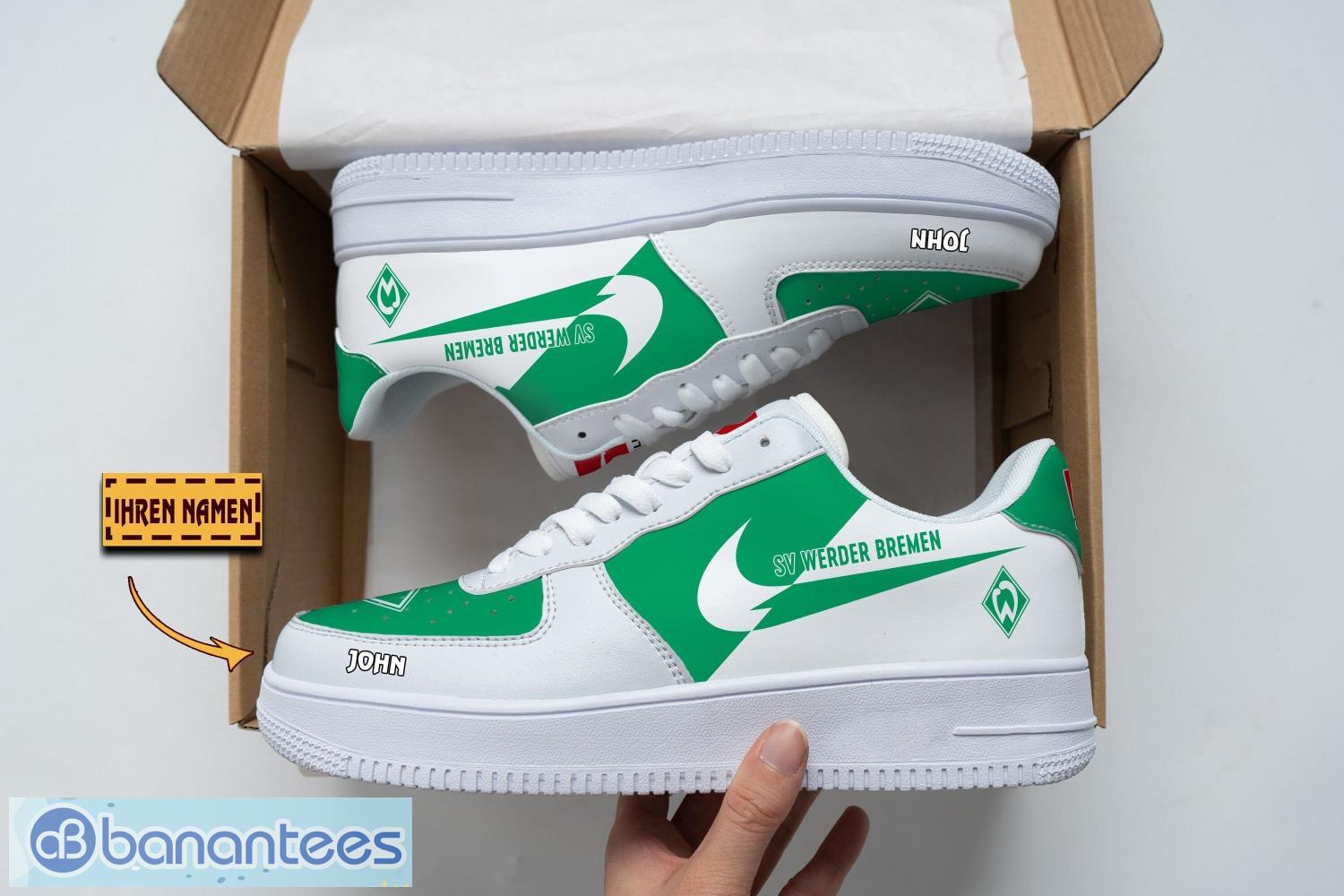 sv werder bremen air force shoes custom name gift for fans af1 sneakers image SV Werder Bremen Air Force Shoes Custom Name Gift For Fans AF1 Sneakers Product Photo 1