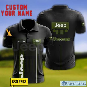 Jeep 3D Polo Shirt Personalized Name For Fans Black Polo Shirt Product Photo 1