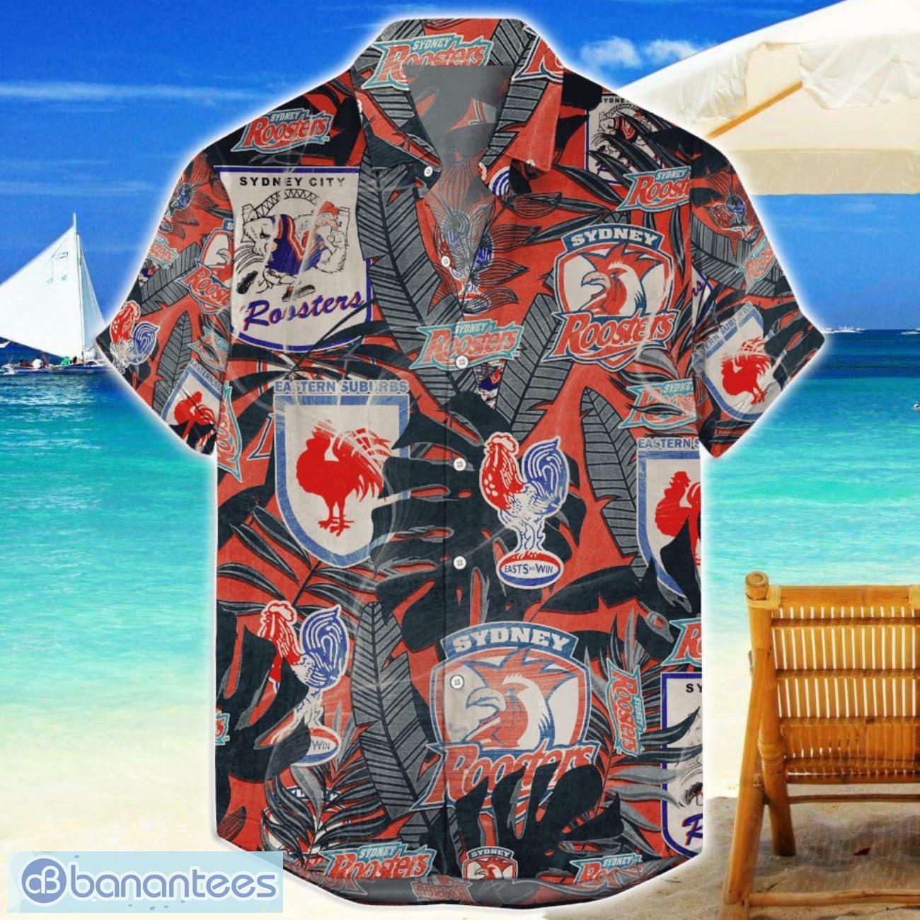 sydney roosters hawaiian retro logo revolution nrl fans gift for men and women image Sydney Roosters Hawaiian Retro Logo Revolution NRL Fans Gift For Men And Women Product Photo 1
