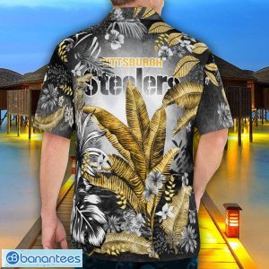 Pittsburgh Steelers Tropical Floral Skull 3D Hawaiian Shirt Beach Shirt Halloween Gift Product Photo 2