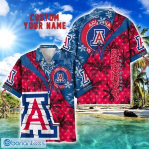 Arizona Wildcats Hawaii Shirt Vintage coconut Pattern Tropical Hawaiian Football Beach Shirts Custom Name Product Photo 1