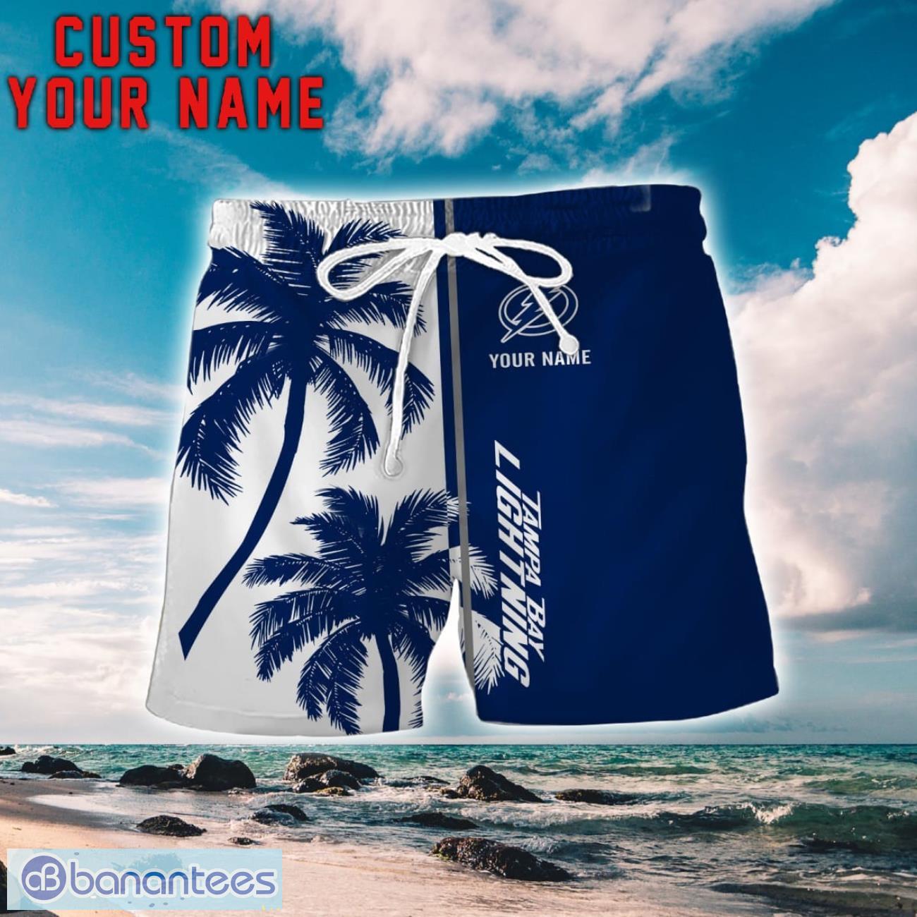 tampa bay lightning coconut pattern hawaiian shirt and shorts personalized name unique gift for summer 1 image Tampa Bay Lightning Coconut Pattern Hawaiian Shirt And Shorts Personalized Name Unique Gift For Summer Product Photo 2
