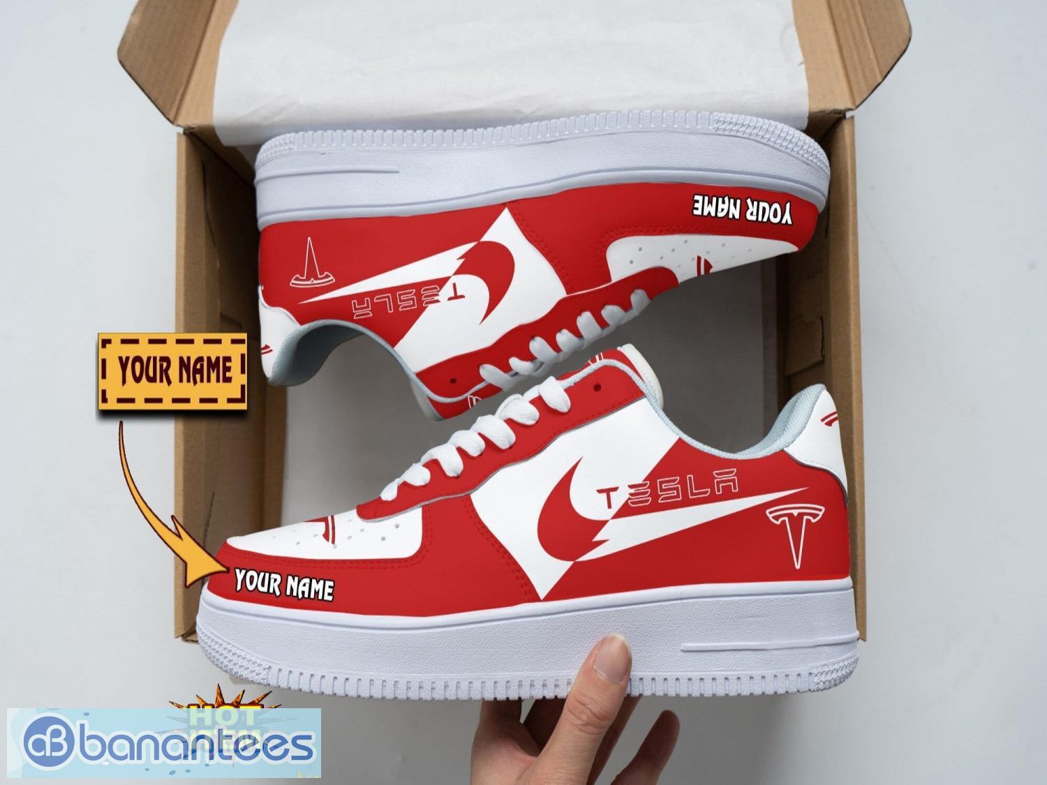 tesla air force shoes custom name gift for fans af1 sneakers image Tesla Air Force Shoes Custom Name Gift For Fans AF1 Sneakers Product Photo 1