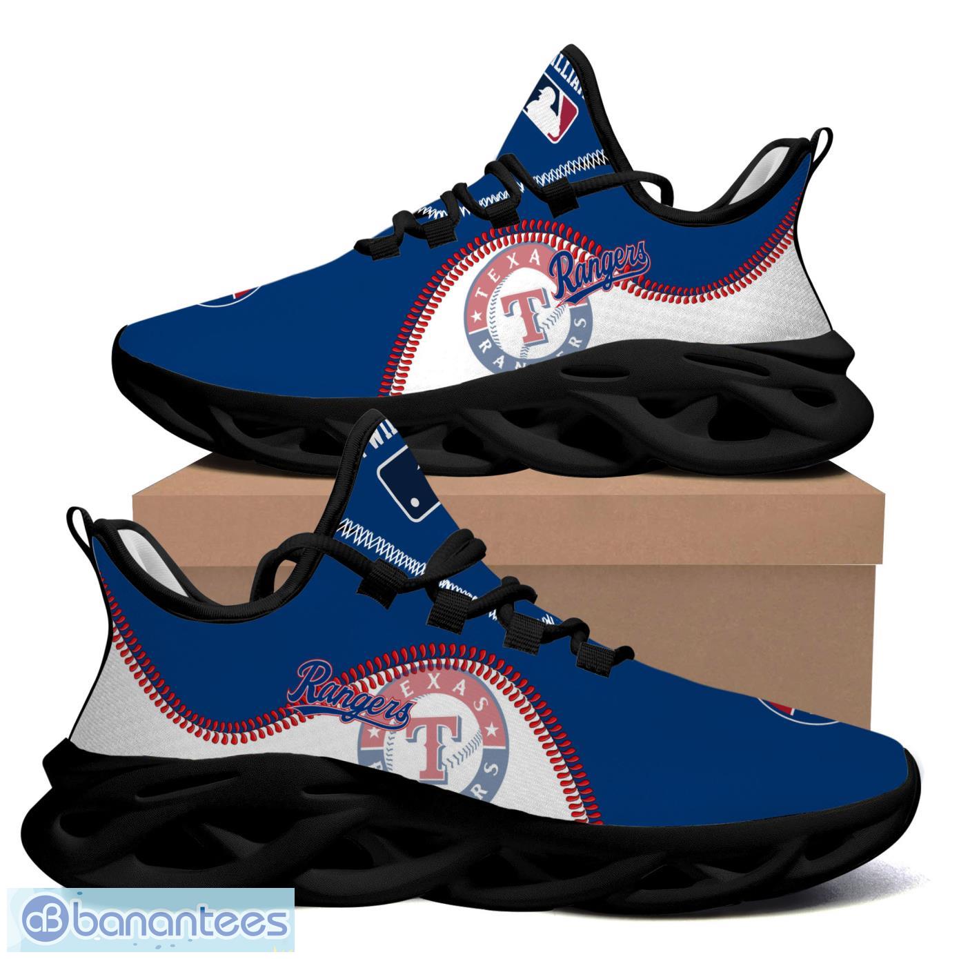 texas rangers mix jerseys mlb max soul personalized name shoes image Texas Rangers Mix Jerseys MLB Max Soul Personalized Name Shoes Product Photo 1