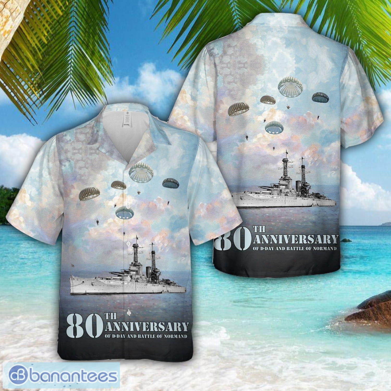 the d day 80th anniversary landings and the battle of normand battleship uss texas bb 35 3d hawaiian shirt image The D-Day 80th Anniversary Landings and the Battle of Normand Battleship USS Texas (BB-35) 3D Hawaiian Shirt Product Photo 1