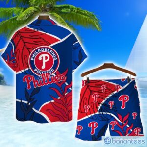 Philadelphia Phillies Team Logo Colorful Pattern Hawaiian Shirt And Shorts Set Product Photo 2