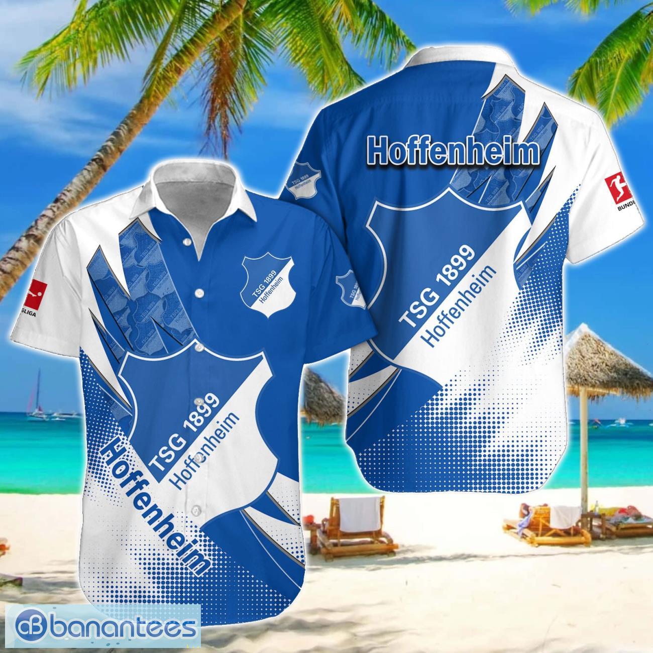 tsg hoffenheim team logo 3d hawaiian shirt for fans image TSG Hoffenheim Team Logo 3D Hawaiian Shirt For Fans Product Photo 1