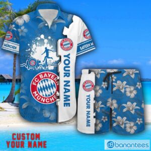 Bayern München Tropical Combo Hawaiian Shirt And Shorts Personalized Name For Fans Product Photo 1
