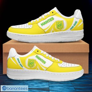 FC Nantes Air Force Sneakers Personalized Name Gift Ideas For Fans Product Photo 2
