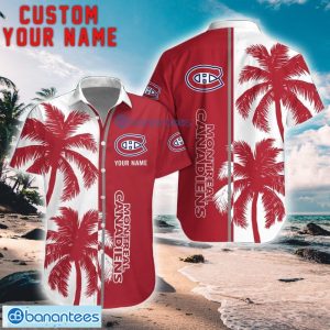 Montreal Canadiens Coconut Pattern Hawaiian Shirt And Shorts Personalized Name Unique Gift For Summer Product Photo 1