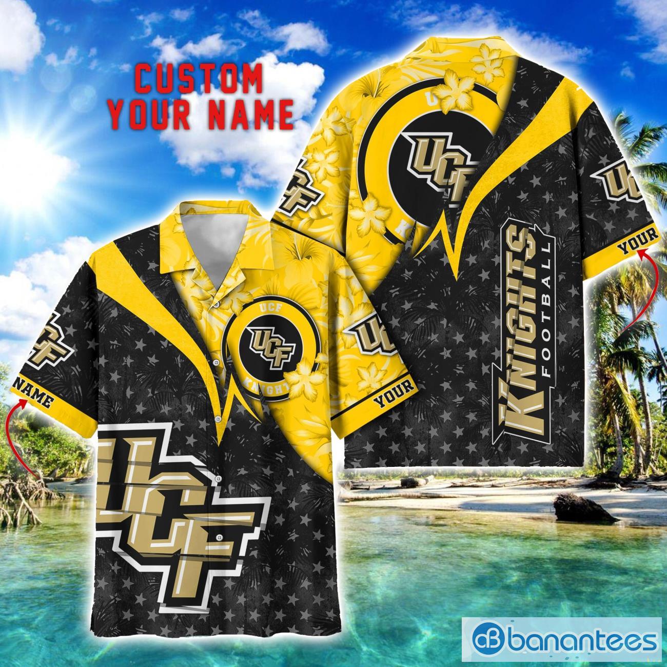 ucf knights hawaii shirt vintage coconut pattern tropical hawaiian football beach shirts custom name image UCF Knights Hawaii Shirt Vintage coconut Pattern Tropical Hawaiian Football Beach Shirts Custom Name Product Photo 1