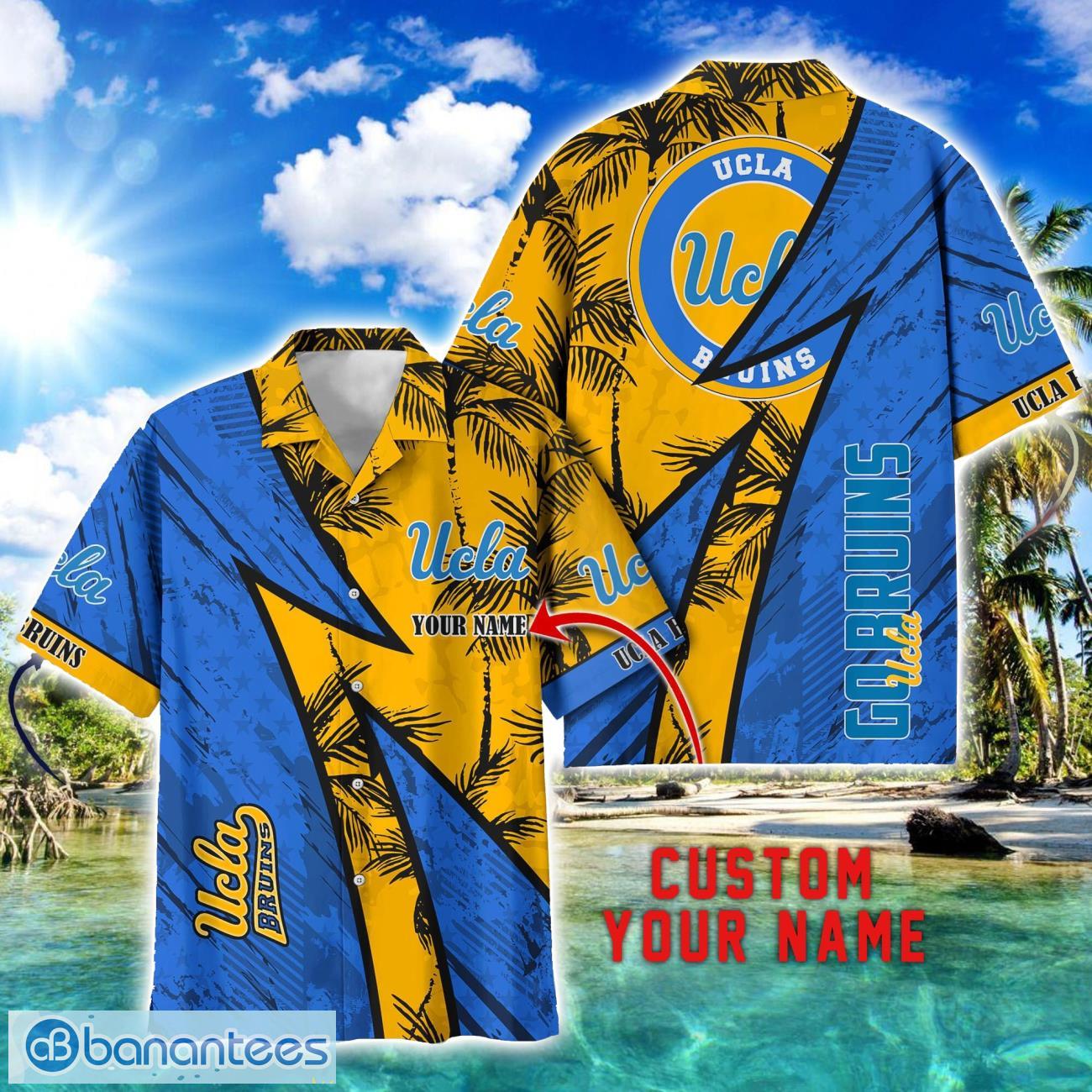ucla bruins aop hawaiian shirt beach summer shirt personalized name for fans image UCLA Bruins AOP Hawaiian Shirt Beach Summer Shirt Personalized Name For fans Product Photo 1