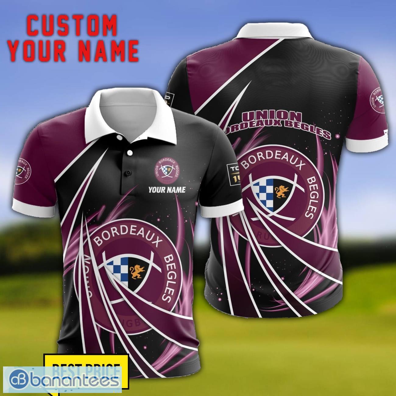 union bordeaux begles personalized name 3d polo shirt gift for sport golf lover image Union Bordeaux Begles Personalized Name 3D Polo Shirt Gift For Sport Golf Lover Product Photo 1