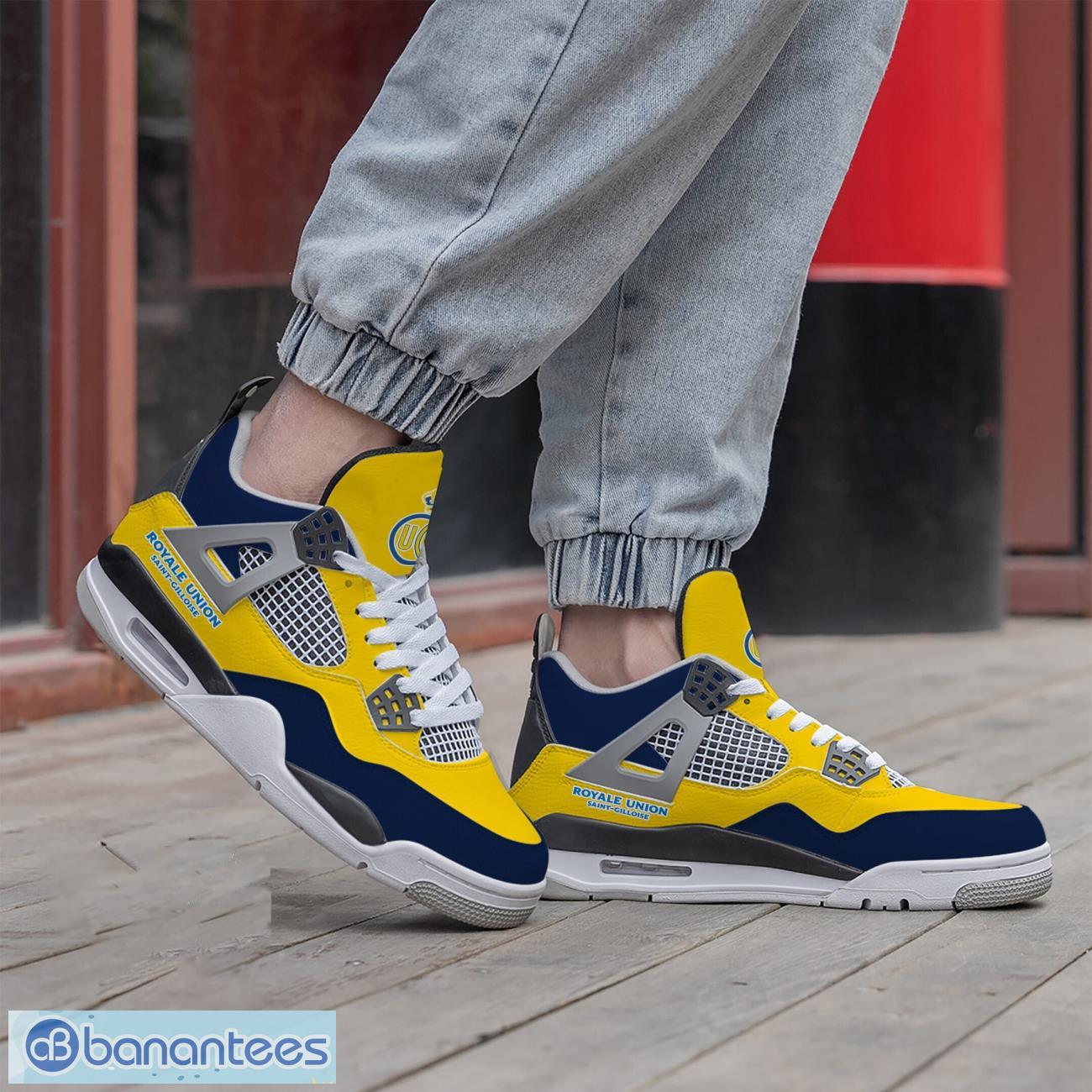 union saint gilloise air jordan 4 shoes men and women sneakers gift 1 image Union Saint-Gilloise Air Jordan 4 Shoes Men And Women Sneakers Gift Product Photo 2