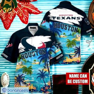 NFL Houston Texans Logo Fans Love Custom Your Name Hawaiian Shirt Full Over Print Product Photo 1
