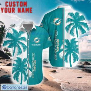 Miami Dolphins Coconut Pattern Hawaiian Shirt And Shorts Personalized Name Unique Gift For Summer Product Photo 1