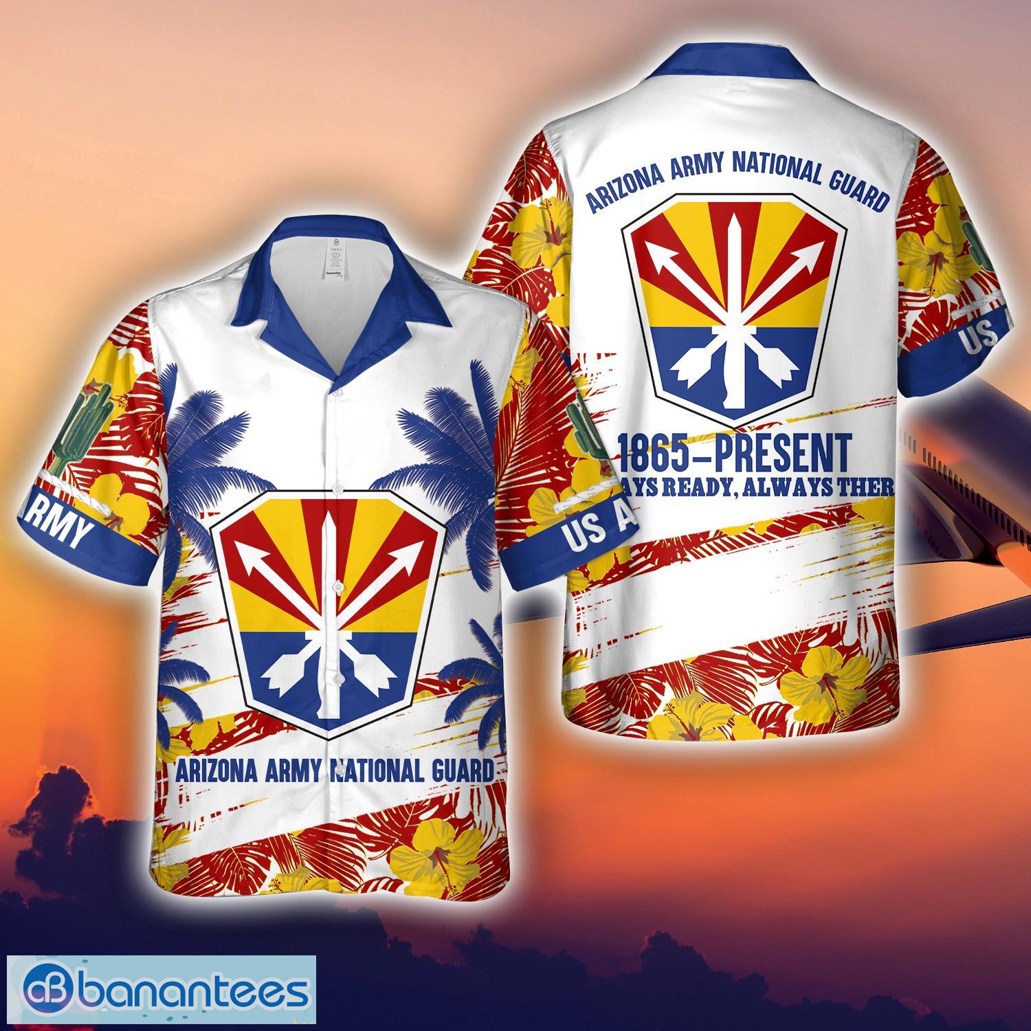 us army arizona army national guard 3d hawaiian shirt image US Army Arizona Army National Guard 3D Hawaiian Shirt Product Photo 1