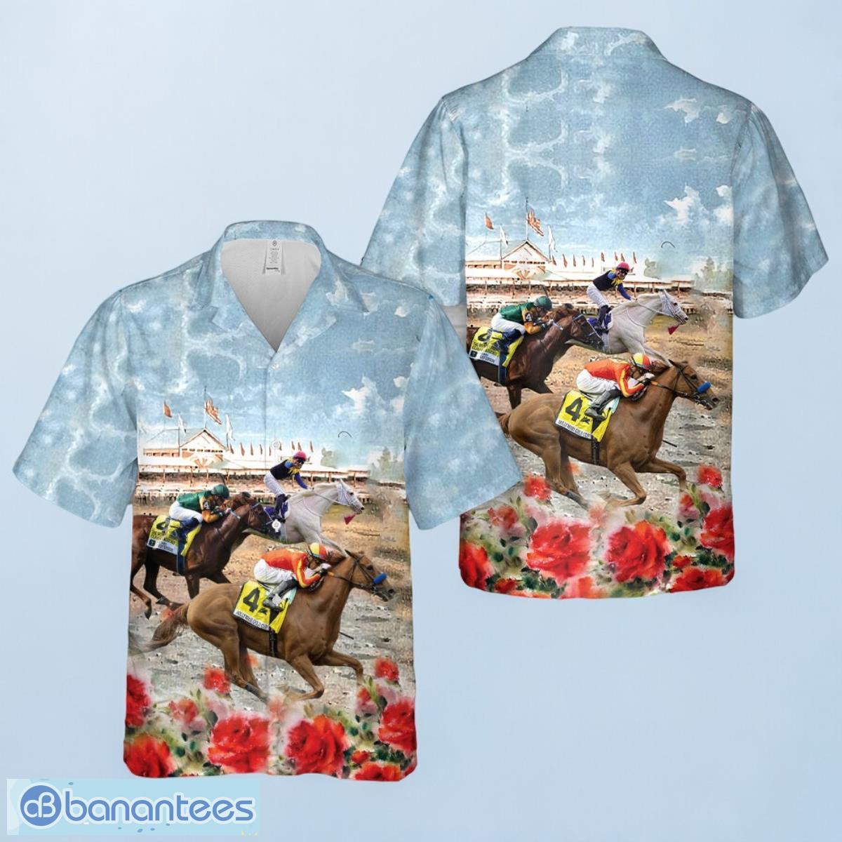 us thoroughbred horse racing hawaiian shirt image US Thoroughbred Horse Racing Hawaiian Shirt Product Photo 1