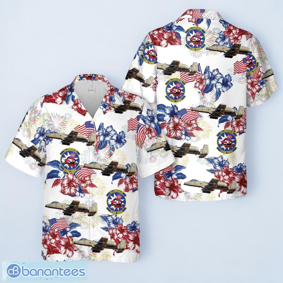 usaf fairchild republic a 10 thunderbolt ii warthog 74th fighter squadron flying tigers hawaiian shirt image USAF Fairchild Republic A-10 Thunderbolt II Warthog 74th Fighter Squadron Flying Tigers Hawaiian Shirt Product Photo 1