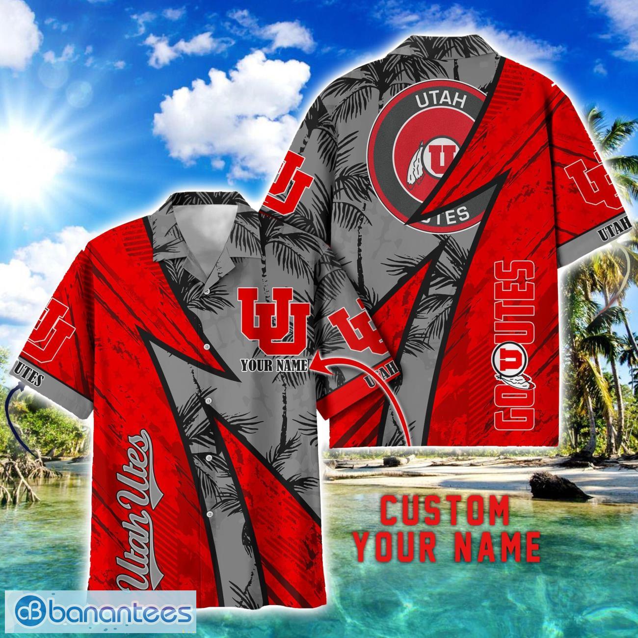 utah utes aop hawaiian shirt beach summer shirt personalized name for fans image Utah Utes AOP Hawaiian Shirt Beach Summer Shirt Personalized Name For fans Product Photo 1