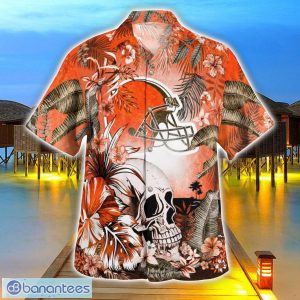 Cleveland Browns Tropical Floral Skull 3D Hawaiian Shirt Beach Shirt Halloween Gift Product Photo 3
