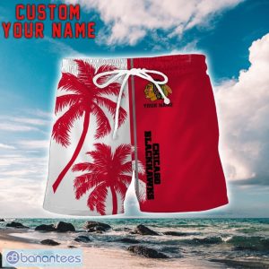 Chicago Blackhawks Coconut Pattern Hawaiian Shirt And Shorts Personalized Name Unique Gift For Summer Product Photo 2
