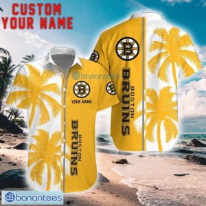 Boston Bruins Coconut Pattern Hawaiian Shirt And Shorts Personalized Name Unique Gift For Summer Product Photo 1