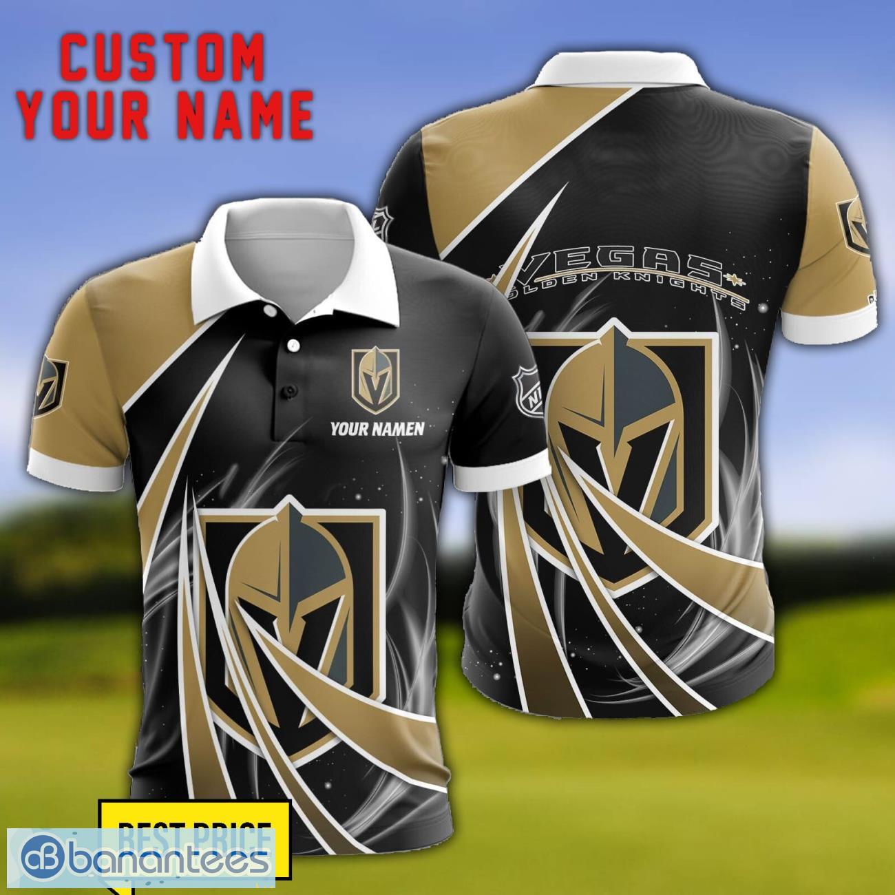 vegas golden knights personalized name 3d polo shirt gift for sport golf lover image Vegas Golden Knights Personalized Name 3D Polo Shirt Gift For Sport Golf Lover Product Photo 1