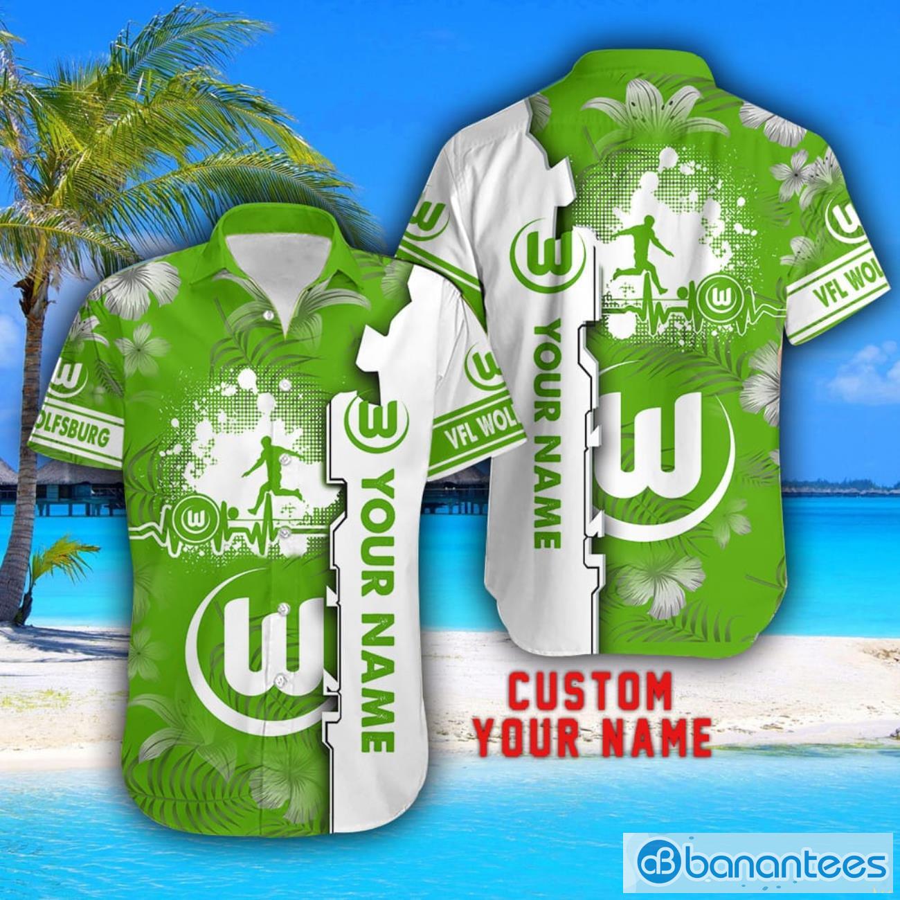vfl wolfsburg tropical combo hawaiian shirt and shorts personalized name for fans 1 image VfL Wolfsburg Tropical Combo Hawaiian Shirt And Shorts Personalized Name For Fans Product Photo 2