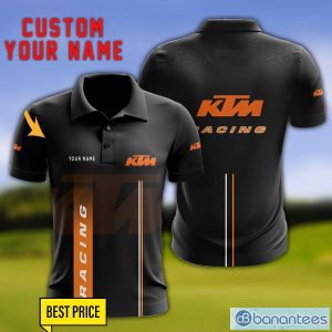 KTM 3D Polo Shirt Personalized Name For Fans Black Polo Shirt Product Photo 1