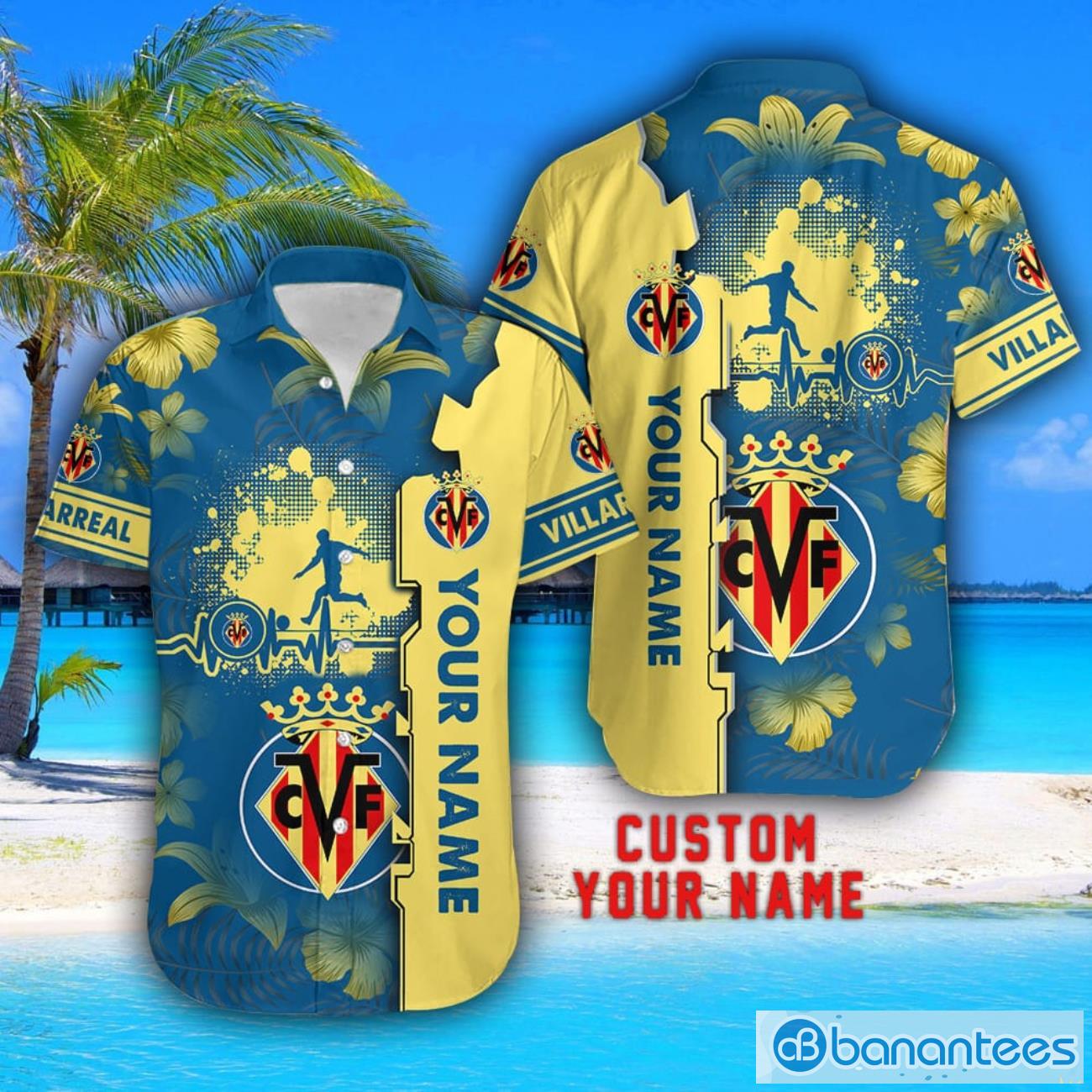 villarreal tropical combo hawaiian shirt and shorts personalized name for fans 1 image Villarreal Tropical Combo Hawaiian Shirt And Shorts Personalized Name For Fans Product Photo 2