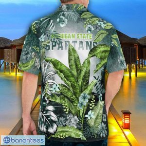 Michigan State Spartans Tropical Floral Skull 3D Hawaiian Shirt Beach Shirt Halloween Gift Product Photo 2