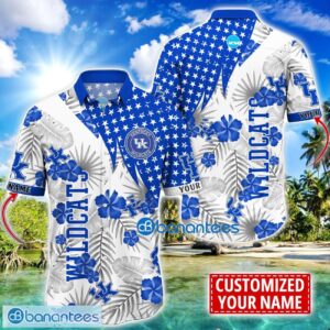 Kentucky Wildcats Star and Flower Pattern Tropical Hawaiian Shirt Summer Gift For Men Women Custom Name Product Photo 1